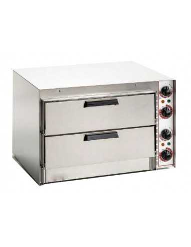 Electric pizza oven with 2 chambers - Cm 55 x 43 x 37.5 h