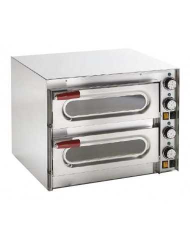 Forno pizza elettrico con 2 camere - Cm 55 x 43 x 43.5 h