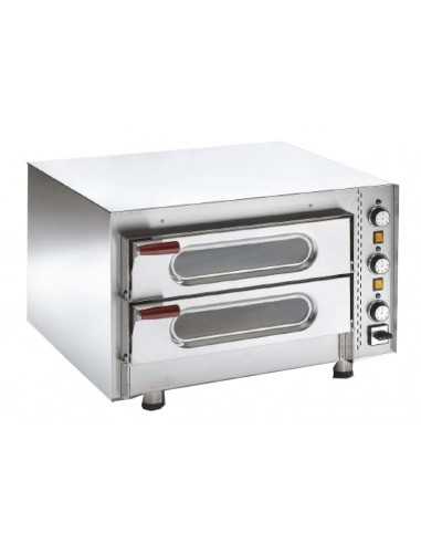 Horno eléctrico para pizzas 1+1 cámara - cm 71 x 61 x 50 h