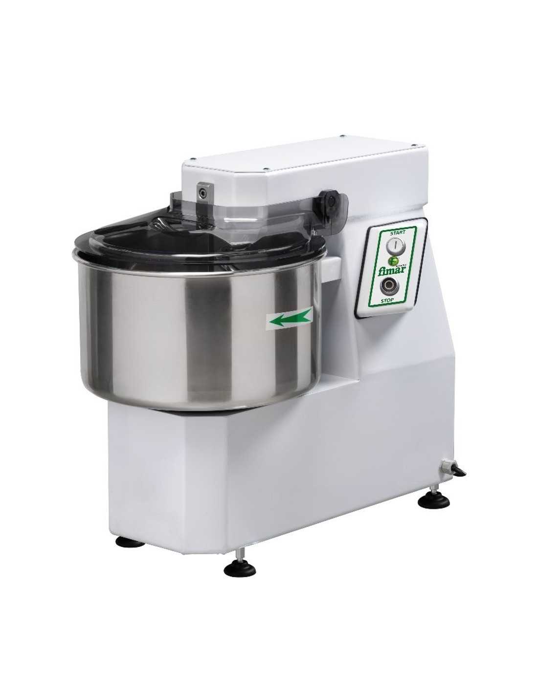 Impastatrice a spirale 35 kg/41 litri per impasti per pane e pizza con  vasca e testa fissa-potenza 2,2 KW-MONOFASE A 3 VELOCITA' 