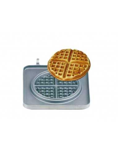 Interchangeable waffel plate - 1 waffel Ø 18 divisible in 4 pieces - aluminium teflonato nonaderente