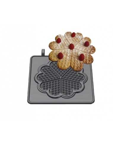 Placa intercambiable de waffel - forma: 1 waffles Ø 21 x 0.5 cm - divisible en 5 piezas - En hierro fundido