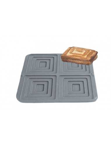 Interchangeable waffel plate - shape: 4 115x125x25 mm waffles - in non-stick teflonate aluminium