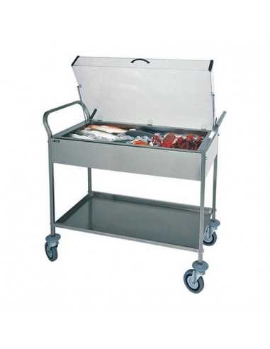 Carrello di servizio - N. 8 piastre eutettiche - cm 108 x 57 x 104h