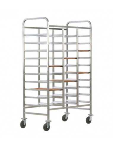 Carrello portavassoi rinforzato - N. 30 x GN 1/1 - Aperto - Paracolpi - cm 118 x 62 x 174h