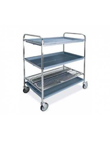 Trolley trolley - N° platos 72 Ø 16 ÷ 26 - Escolares - cm 102x62x121h