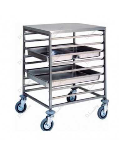 Trolleys GN - Paracolpi - N. 8/16 sartenes - cm 64.5 x 62 x 94h