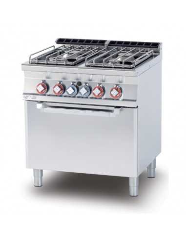 Cocina de gas - N. 4 fuegos - horno eléctrico estatico - cm 80 x 70,5 x 90 h